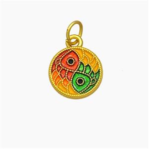Copper Fish Pendant Painted Gold Plated, approx 11mm [FD19581]
