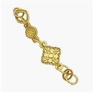 Copper Flower Connector Gold Plated, approx 6-8mm, 40mm length [FD19588]