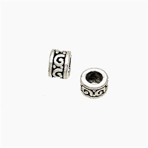 Tibetan Style Alloy Heishi Spacer Beads Large Hole Antique Silver, approx 4.5mm, 2mm hole [FD19592]