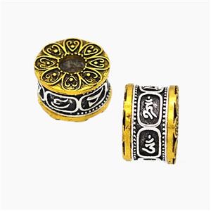 Tibetan Style Alloy Beads Rondelle Large Hole Antique Silver Golden, approx 8-12.5mm, 4mm hole [FD19610]