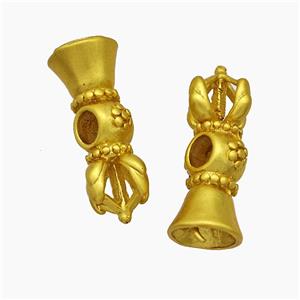 Tibetan Style Copper Vajra Pestle Beads Gold Plated, approx 9-23mm [FD19623]