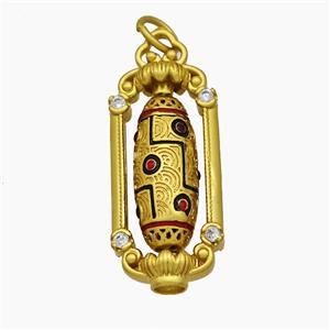 Tibetan Style Copper Rrice Pendant Gold Plated, approx 12-30mm [FD19624]
