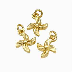 Windmill Charms Copper Pendant Gold Plated, approx 8mm [FD19637]