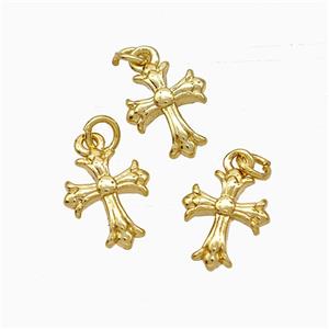 Copper Cross Pendant Gold Plated, approx 8-10mm [FD19641]