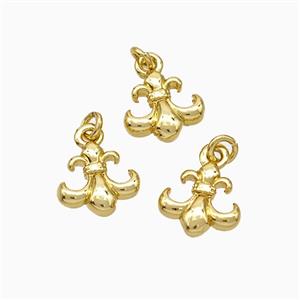 Copper Pendant Fleur De Lis Gold Plated, approx 8-9mm [FD19645]