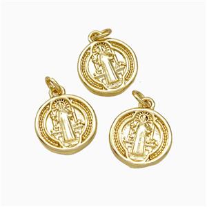 Copper Jesus Pendant Gold Plated, approx 10mm [FD19653]
