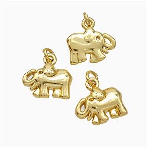 Copper Elephant Pendant Gold Plated, approx 8-10mm [FD19659]