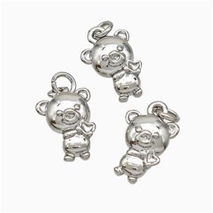 Copper Pig Charms Pendant Platinum Plated, approx 8-10mm [FD19660]