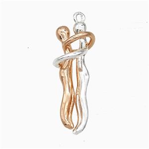 Copper Couple Pendant Rose Gold Shiny Silver, approx 5-25mm, 5-30mm [FD19664]