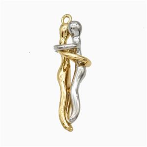 Copper Couple Pendant Gold Platinum Plated, approx 5-25mm, 5-30mm [FD19665]