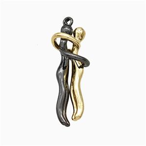 Copper Couple Pendant Black Gold Plated, approx 5-25mm, 5-30mm [FD19666]