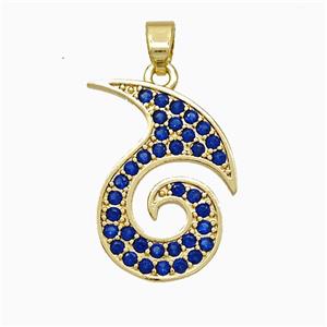 Copper Totem Symbols Pendant Pave Zirconia Gold Plated, approx 15-20mm [FD19668]