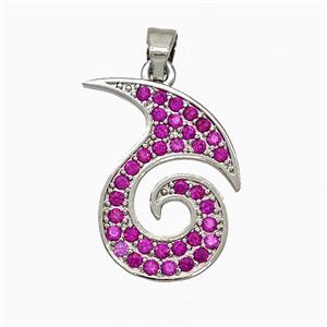 Copper Totem Symbols Pendant Pave Zirconia Platinum Plated, approx 15-20mm [FD19669]