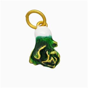 Copper Vegetable Pendant Green Painted Gold Plated, approx 10-15mm [FD19711]