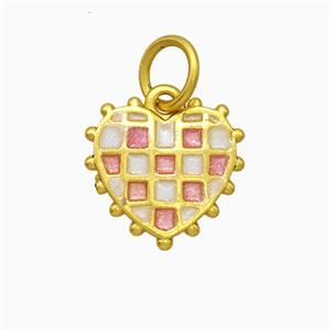 Copper Heart Pendant Painted Gold Plated, approx 15mm [FD19717]