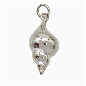 Copper Nautilus Shell Pendant Platinum Plated, approx 10-20mm [FD19742]