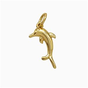 Copper Dolphin Pendant Gold Plated, approx 8-15mm [FD19745]