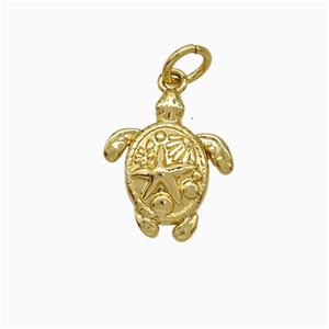 Copper Tortoise Pendant Gold Plated, approx 12-14mm [FD19749]