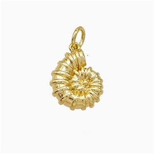 Copper Spiral Shell Pendant Gold Plated, approx 11-12mm [FD19750]