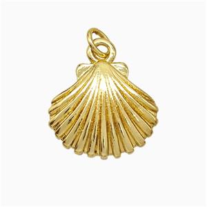 Copper Scallop Shell Pendant Gold Plated, approx 14-16mm [FD19753]