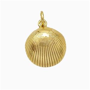 Copper Scallop Shell Pendant Gold Plated, approx 14mm [FD19755]