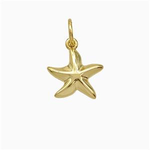 Copper Starfish Pendant Gold Plated, approx 10mm [FD19759]