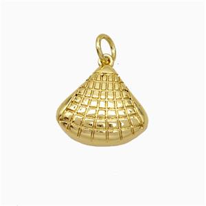 Copper Scallop Shell Pendant Gold Plated, approx 14mm [FD19764]