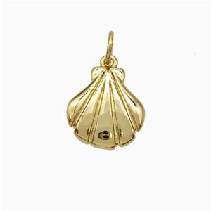 Copper Scallop Shell Pendant Gold Plated, approx 11mm [FD19777]