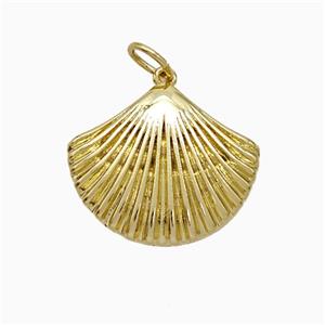 Copper Scallop Shell Pendant Gold Plated, approx 15-17.5mm [FD19778]