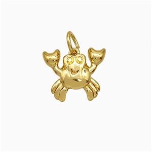 Copper Crab Pendant Gold Plated, approx 12-13mm [FD19783]