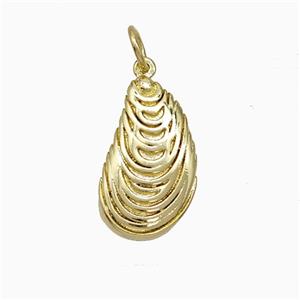 Copper Scallop Shell Pendant Gold Plated, approx 10-16mm [FD19785]