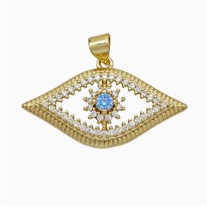 Copper Eye Pendant Pave Zirconia Gold Plated, approx 16-31mm [FD19799]