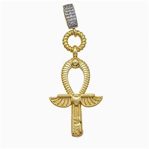 Copper Egyptian Ankh Cross Pendant Gold Plated, approx 20-40mm, 7-9mm [FD19800]