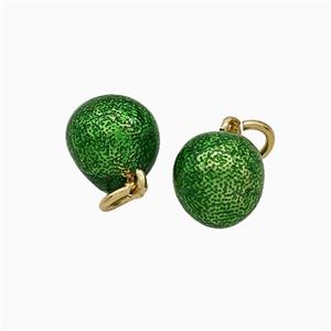 Copper Lemon Fruit Pendant Green Painted Gold Plated, approx 8.5mm [FD19836]