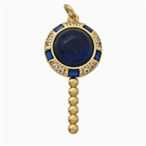 Copper Magicwand Pendant Pave Zirconia Resin Gold Plated, approx 15-30mm [FD19891]