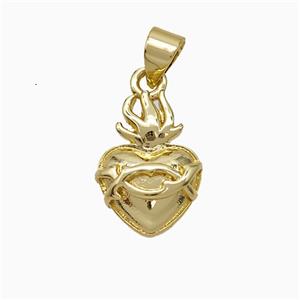 Copper Heart Pendant Gold Plated, approx 11-15mm [FD19976]