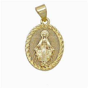 Copper Virgin Mary Pendant Gold Plated, approx 14-16mm [FD19980]