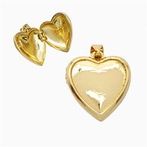 Copper Heart Locket Pendant 18K Gold Plated, approx 17mm [FD19985]