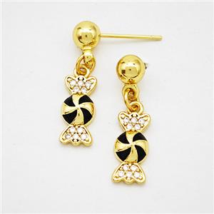 Copper Candy Stud Earrings Enamel Gold Plated, approx 6-12mm, 5mm [FD20260]