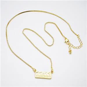 Copper Necklace Double Eleven Number 11 Gold Plated, approx 9-20mm, 1.2mm, 42-47cm lengthe [FD20361]