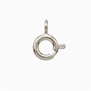 Copper Clasp Platinum Plated, approx 6mm dia [FD20385-6MM]