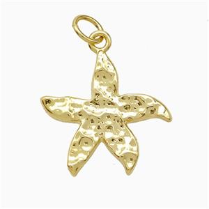 Copper Seastar Pendant Hammered Gold Plated, approx 18mm [FD20419]