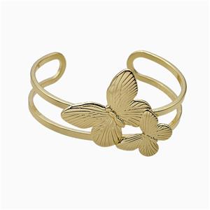 Copper Butterfly Bangle Gold Plated, approx 20mm, 30mm, 50-60mm dia [FD20441]