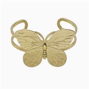 Copper Butterfly Bangle Gold Plated, approx 40-52mm, 50-60mm dia [FD20442]