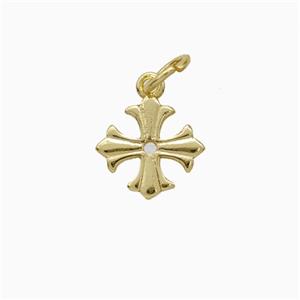 Copper Cross Pendant Gold Plated, approx 10mm [FD20452]