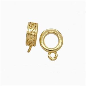 Copper Hanger Bail Gold Plated, approx 7mm, 4mm hole [FD20454]