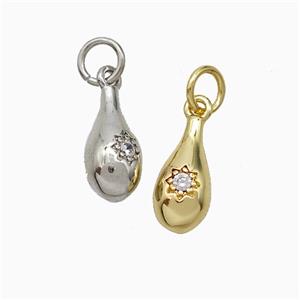 Copper Teardrop Pendant Pave Zirconia Mixed, approx 6-12mm [FD20460]