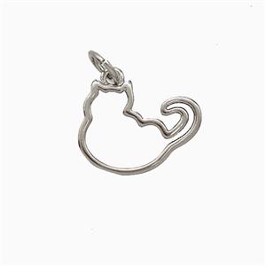 Copper Cat Pendant Platinum Plated, approx 11-14mm [FD20461]