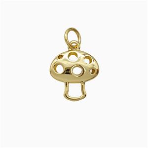 Copper Mushroom Pendant Gold Plated, approx 12mm [FD20465]