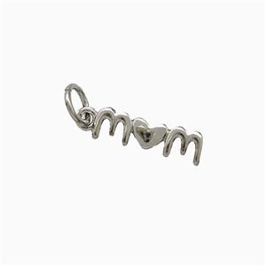 Copper Mom Pendant Heart Platinum Plated, approx 4-13mm [FD20467]